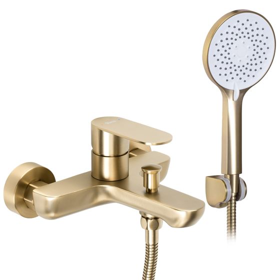 REA badkarsblandare Logan , Borstat guld, 19,5x15x10,8cm