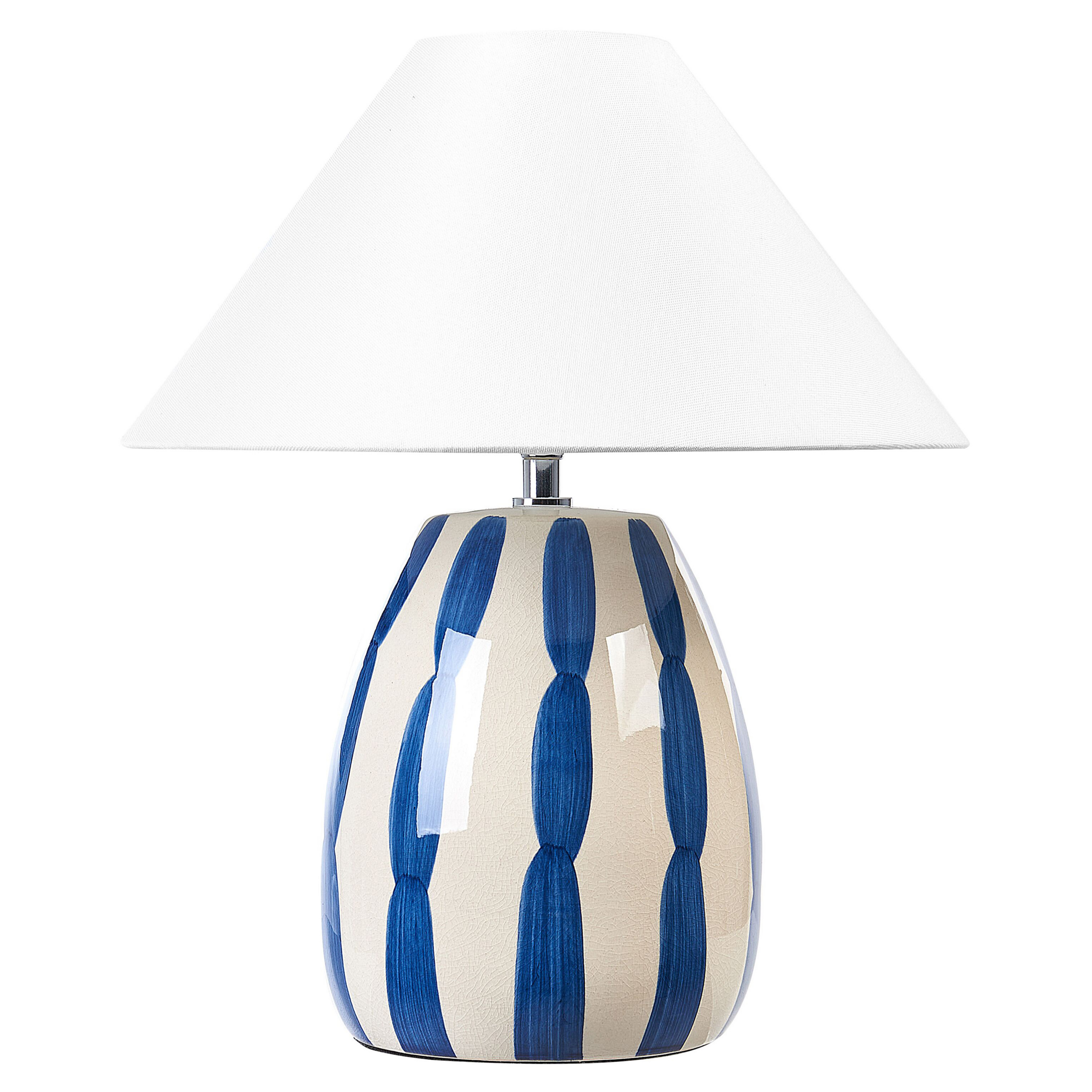 Bordslampa LUCHETTI Keramik Vit/ Blå
