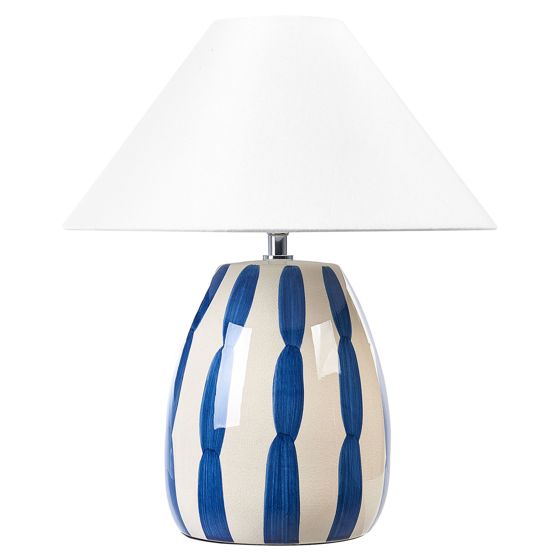 Bordslampa LUCHETTI Keramik Vit/ Blå