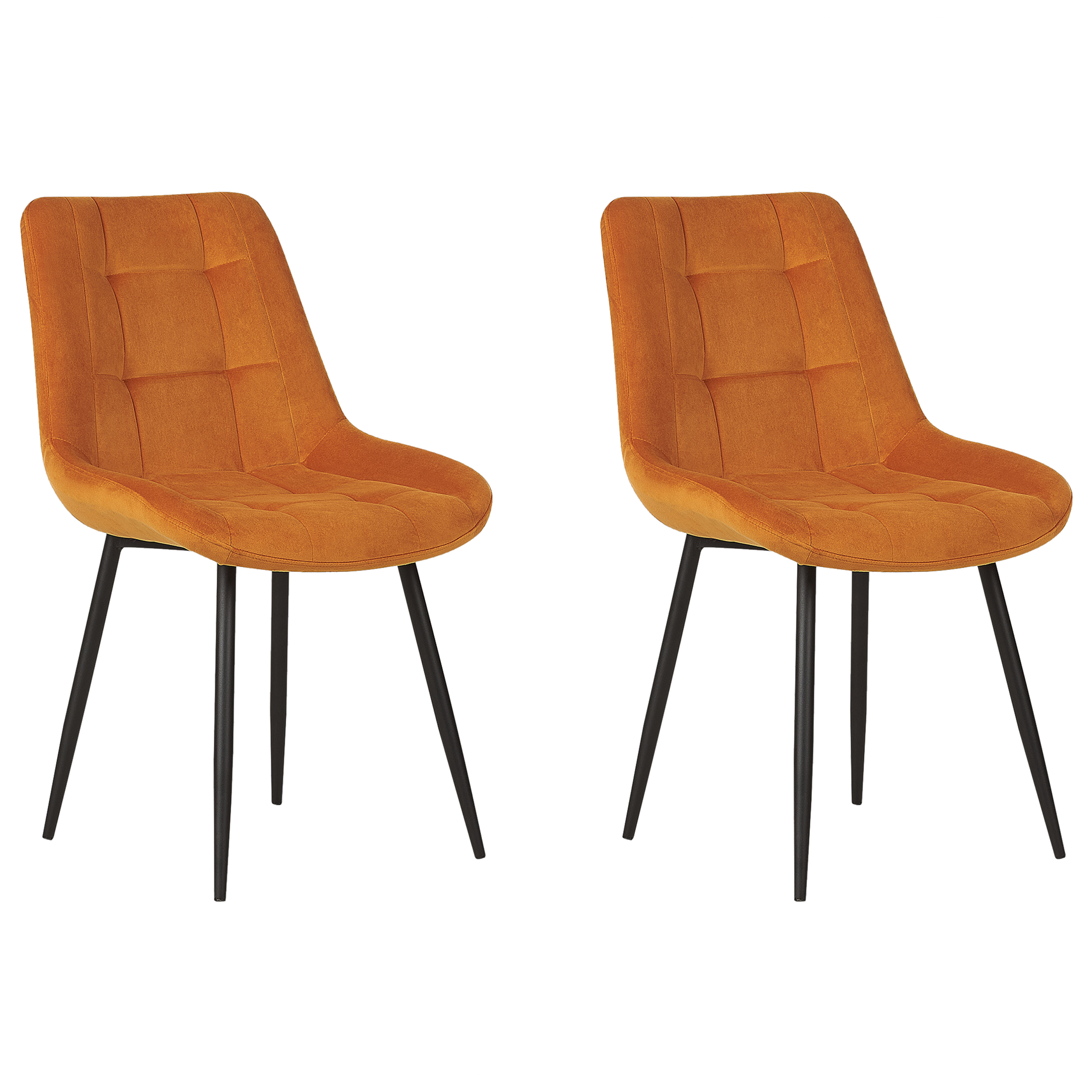 Set med 2 matstolar MELROSE Sammet Orange