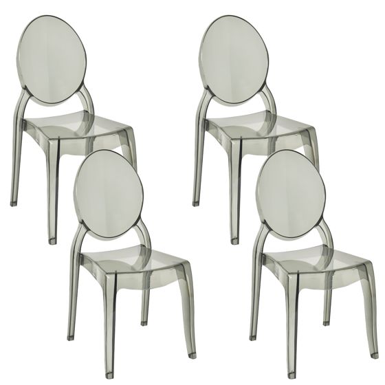 Set med 4 matstolar MERTON Svart