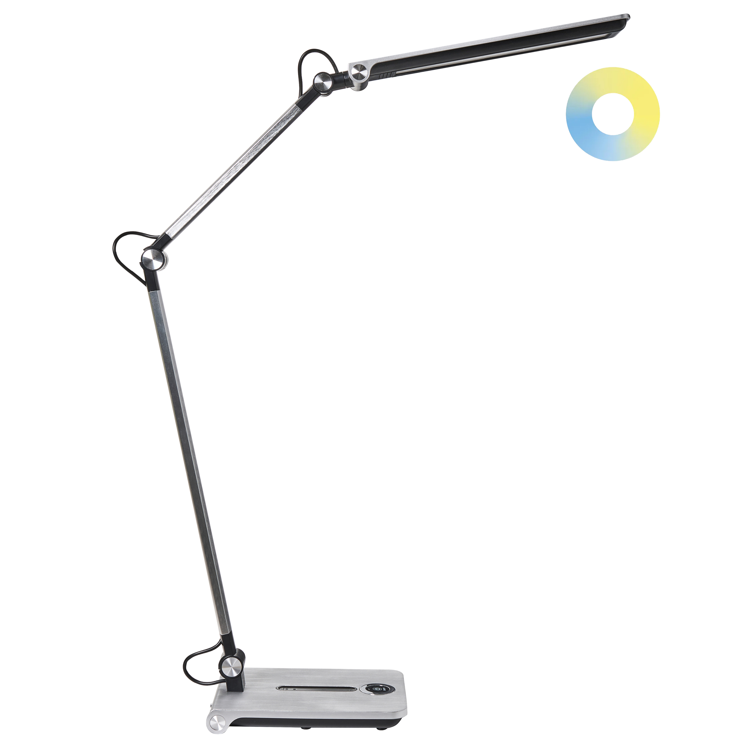 LED-skrivbordslampa AQUILA med dimmer Silver