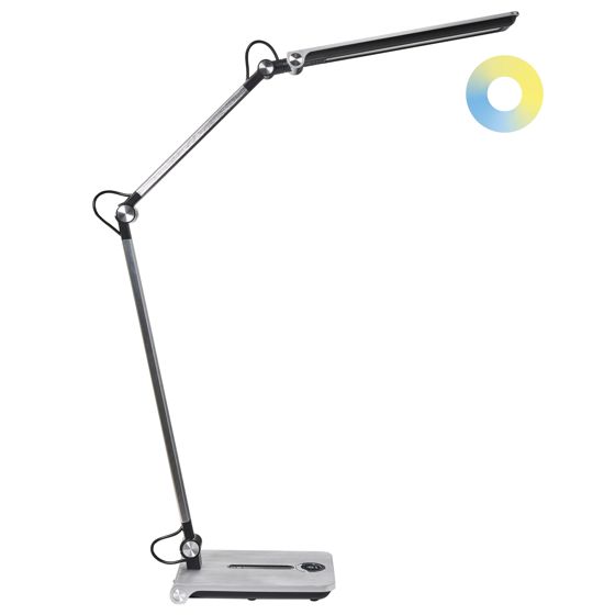 LED-skrivbordslampa AQUILA med dimmer Silver