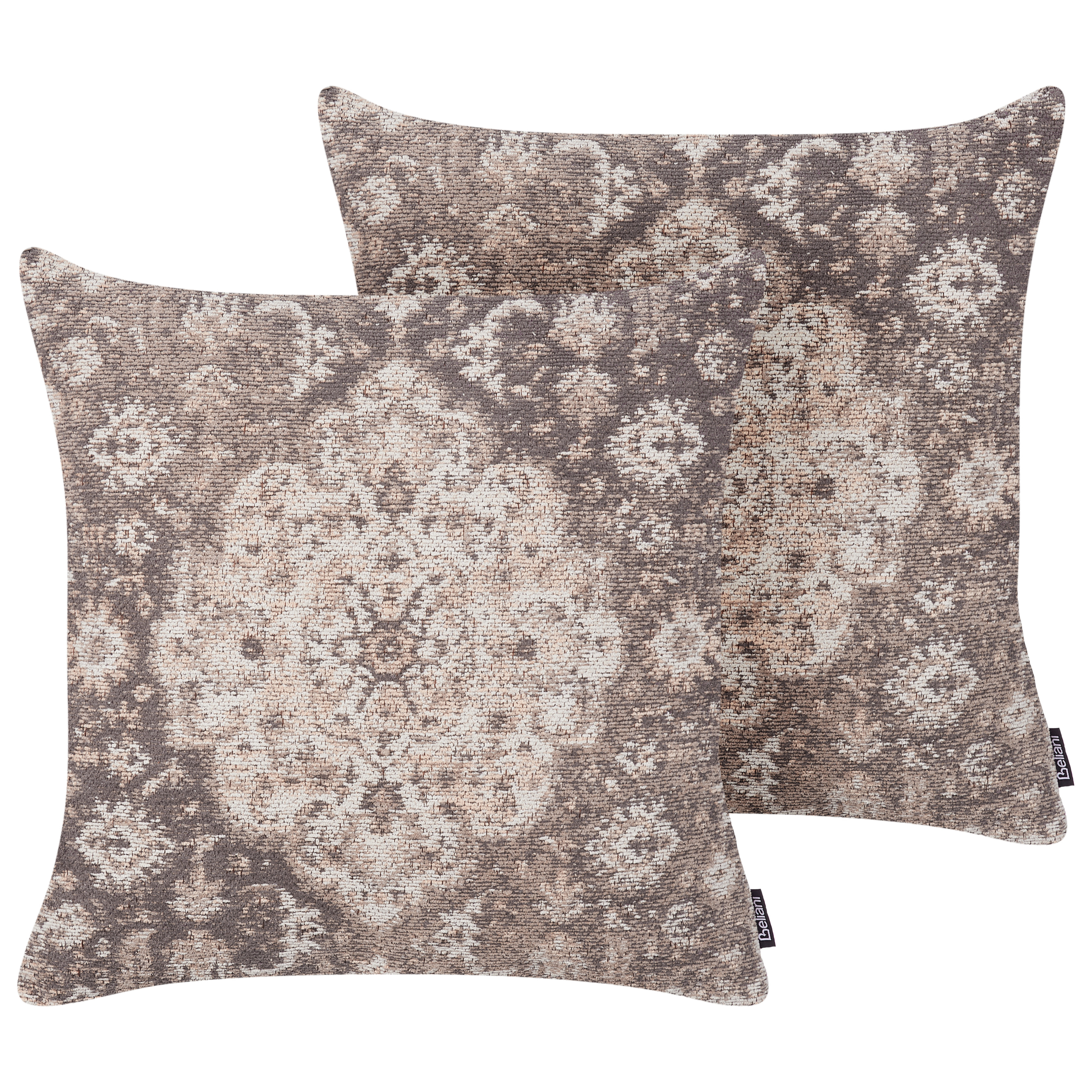Set med 2 prydnadskuddar MIMISAL 45 x 45 cm Bomull Brun Orientaliskt tryck
