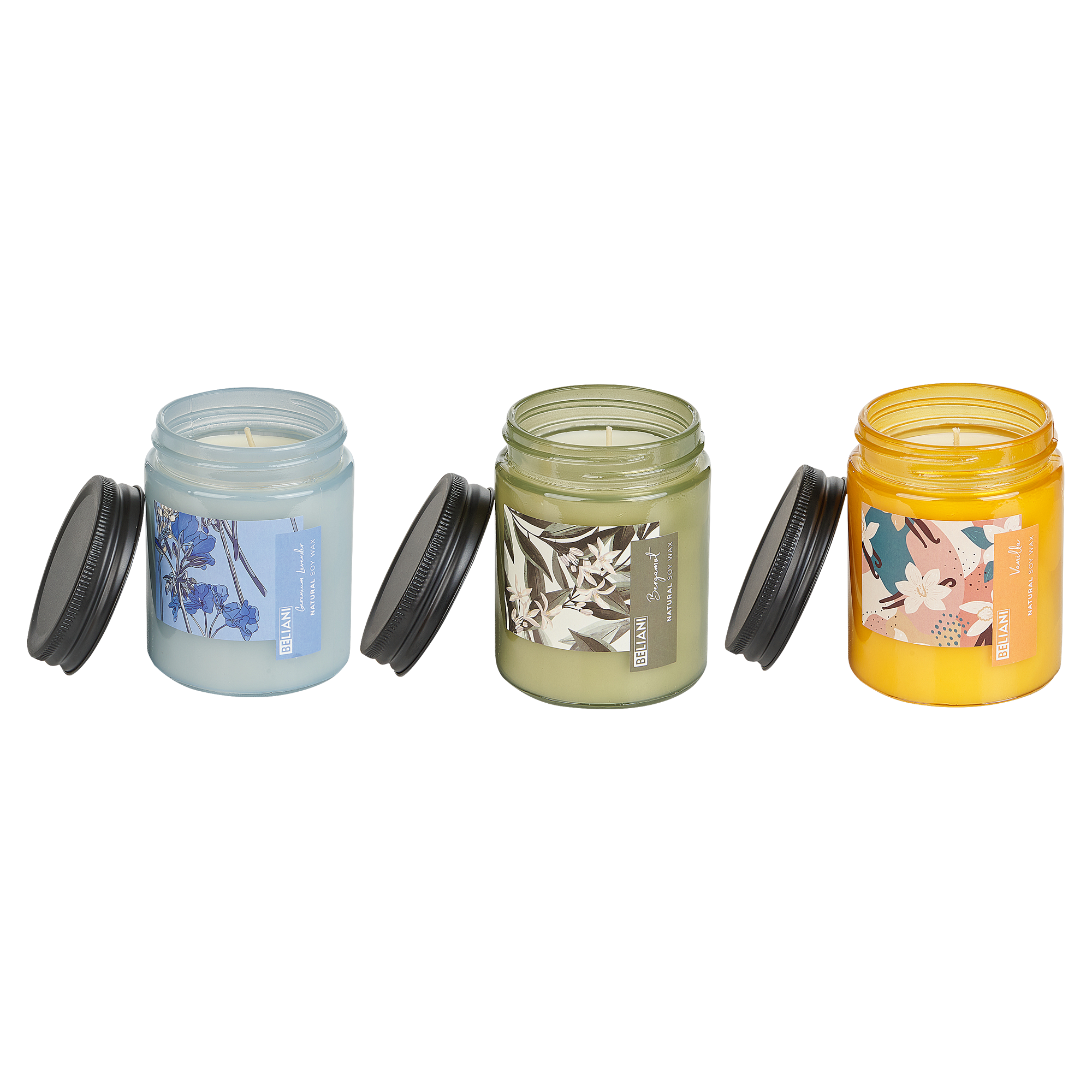 Doftljus 3-pack FRUITY BLOOM Sojavax Friska doftnoter Blommiga doftnoter