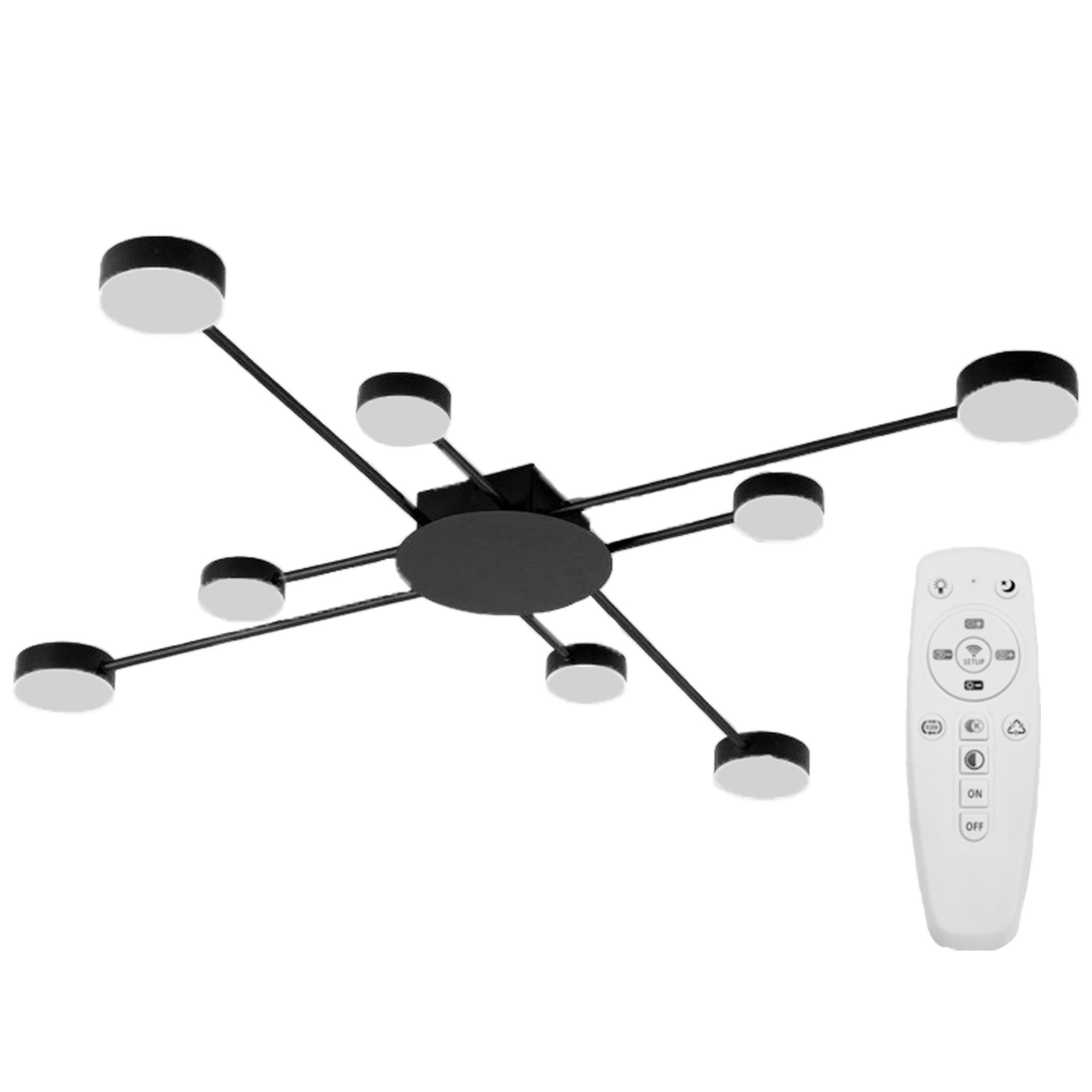 TOOLIGHT taklampa LED APP523-8C Svart 48x48x14cm