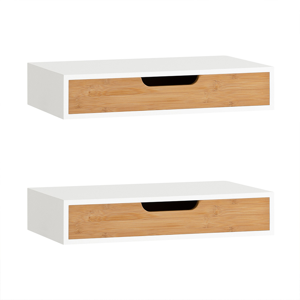 Nattduksbord med låda vit 40.0x25.0x8.0 cm FRG92-WNX2