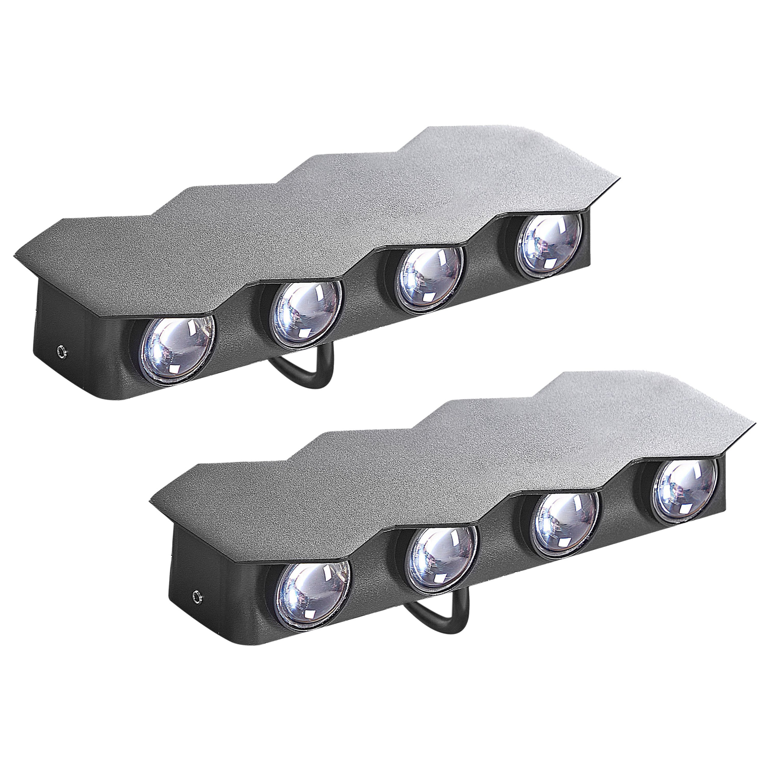 Set med 2 LED-vägglampor för utomhusbruk WELDON Svart