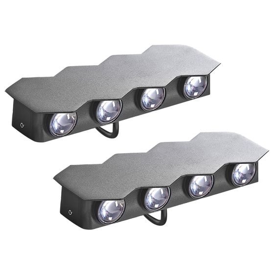 Set med 2 LED-vägglampor för utomhusbruk WELDON Svart