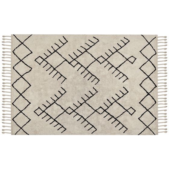 Matta ERLER Ljusbeige 160 x 230 cm Bomull
