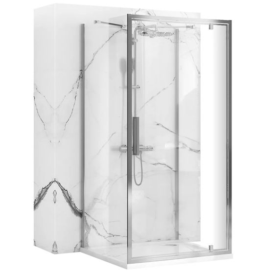 REA Duschkabin För Väggplacering RAPID SWING 90x100 Krom, 90x100x195cm