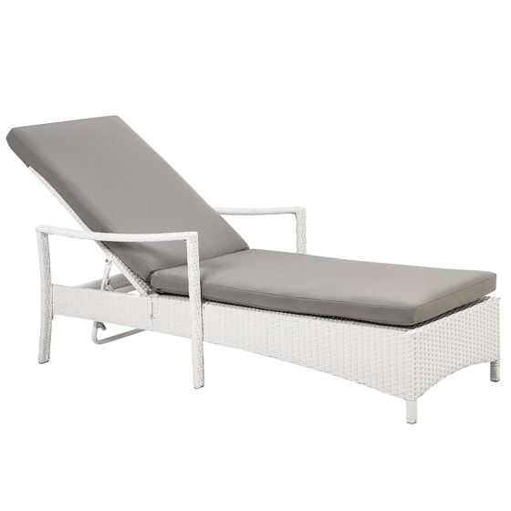 Solstol med dyna VASTO Konstrotting Vit