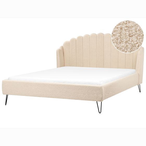 Säng med lamellram Bouclé AMBILLOU 180 x 200 cm Beige