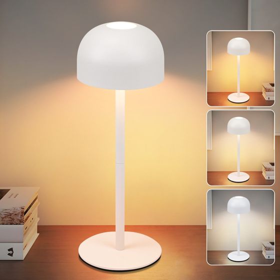 NETTLIFE Trådlös LED-bordslampa: Dimbar pekskärmsbordslampa med 3 färgtemperaturer, USB