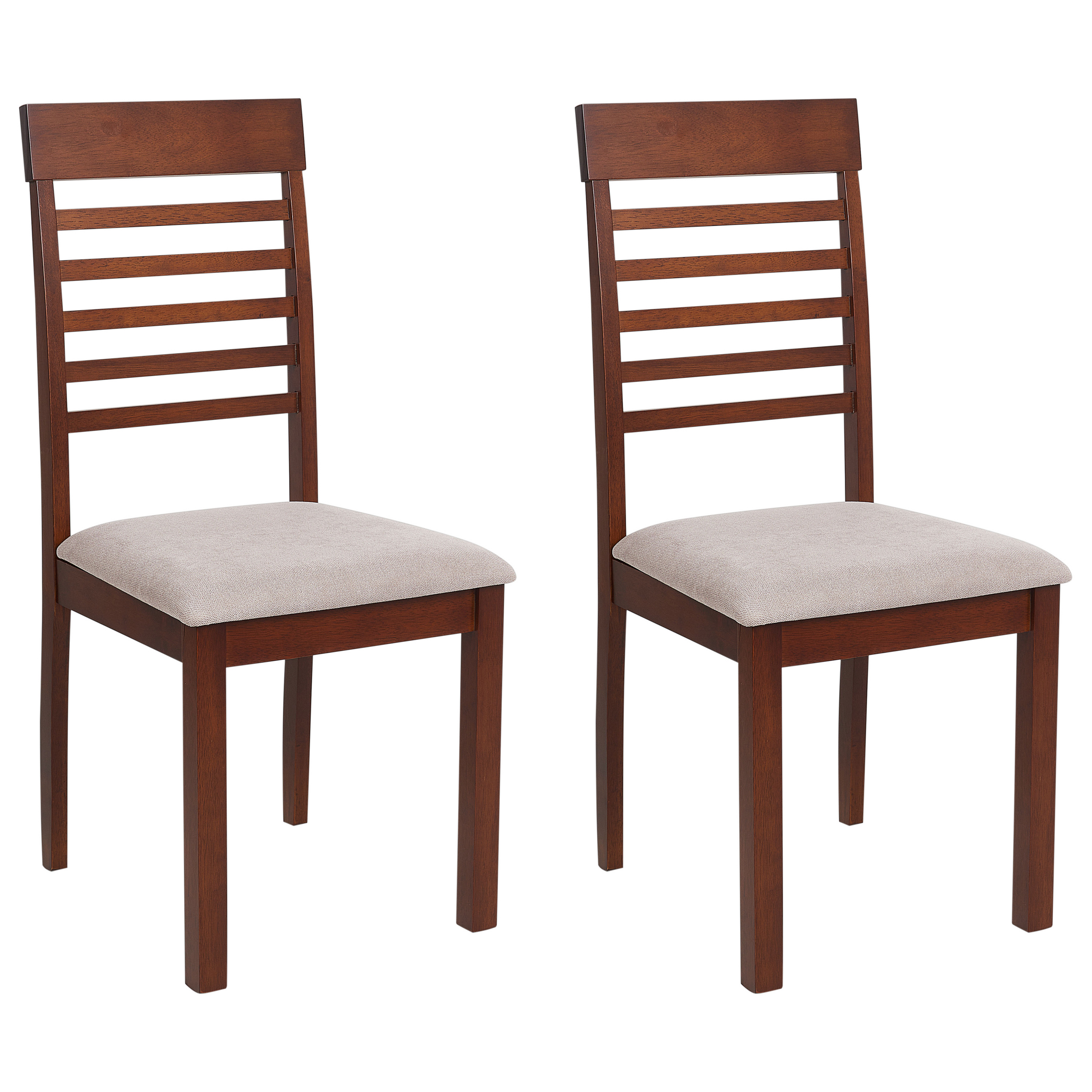 Set med 2 matstolar ORTLEY Trä Mörkbrun/ Taupe