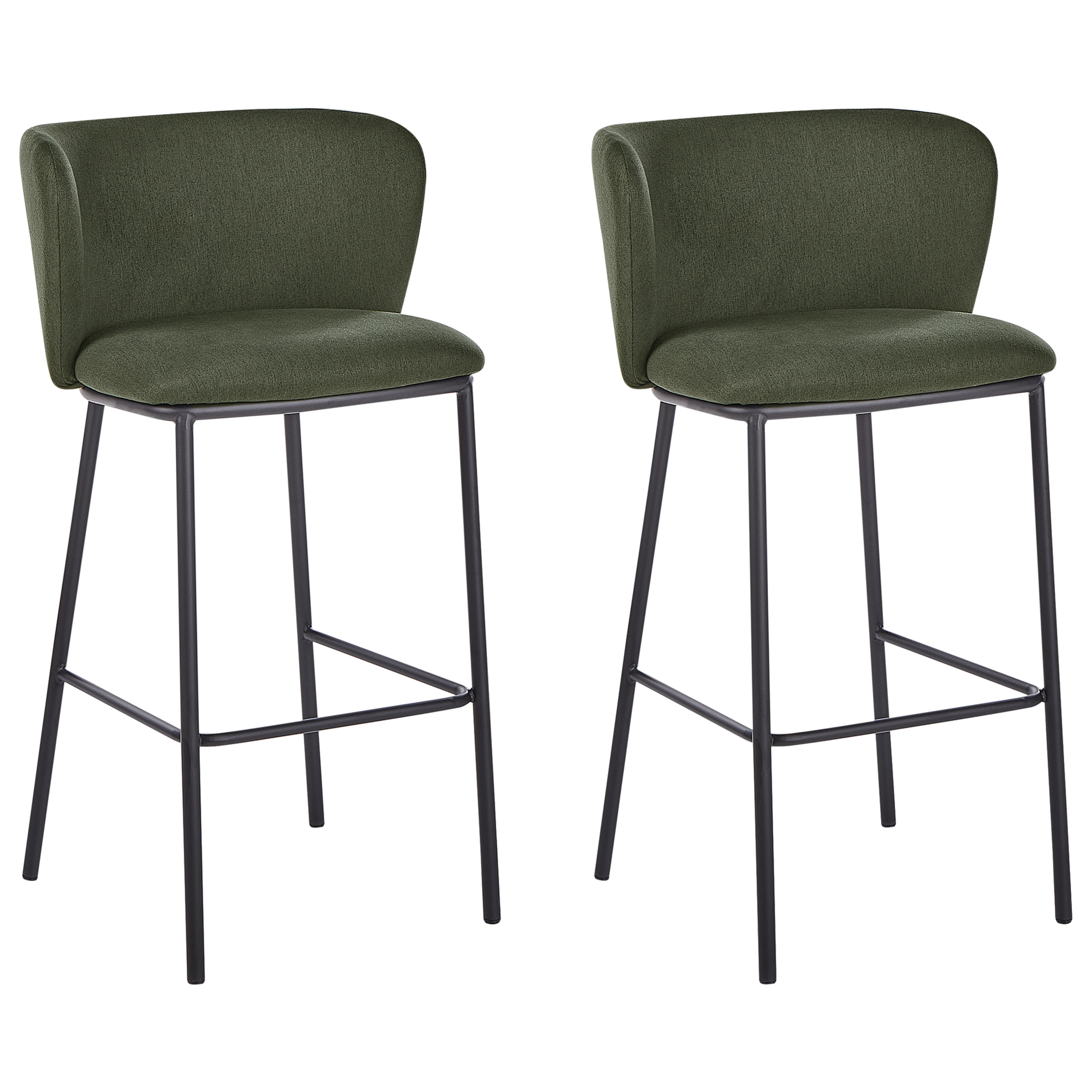 Set med 2 barstolar MINA Mörkgrön