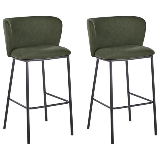 Set med 2 barstolar MINA Mörkgrön