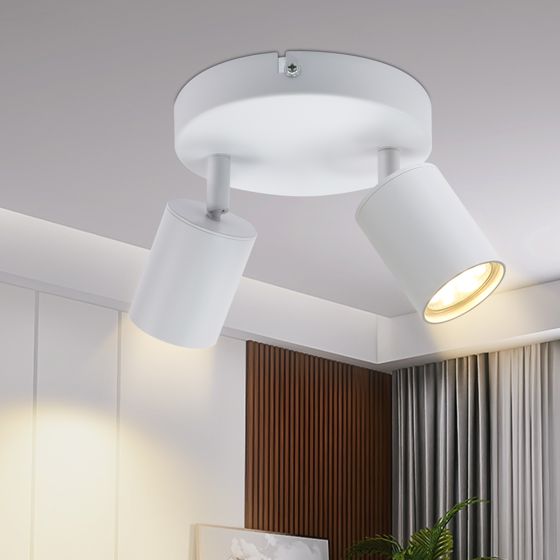 NETTLIFE takspotlight, 2 svarta GU10-lampor, modern justerbar taklampa för vardagsrum