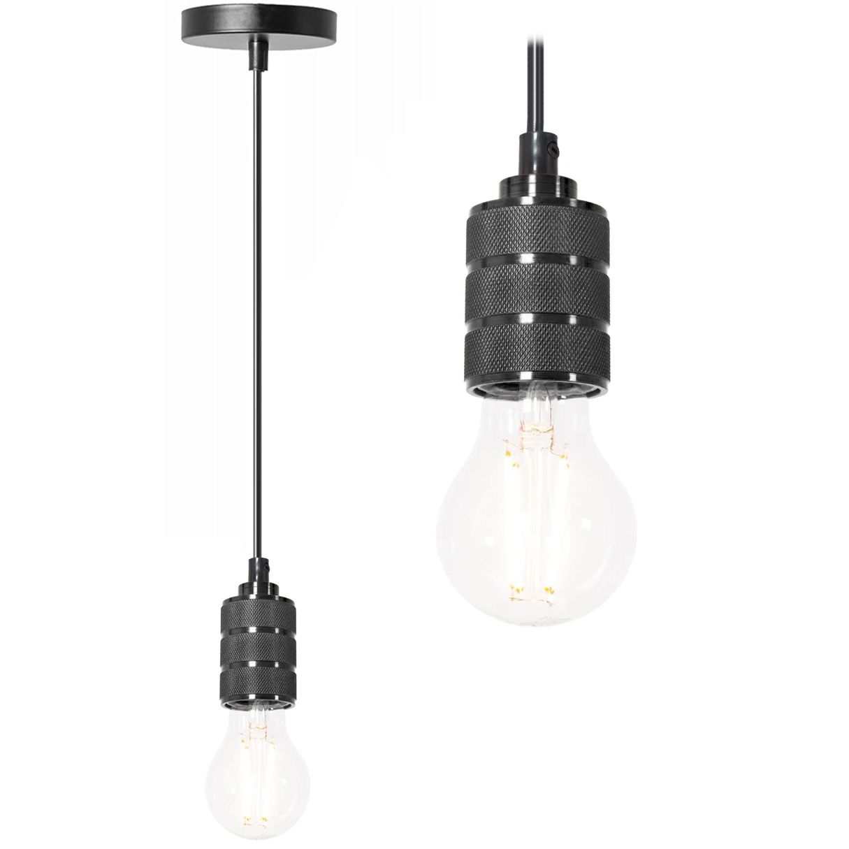 TOOLIGHT hängande taklampa APP342-1CP Svart 7,5x10x7,5cm