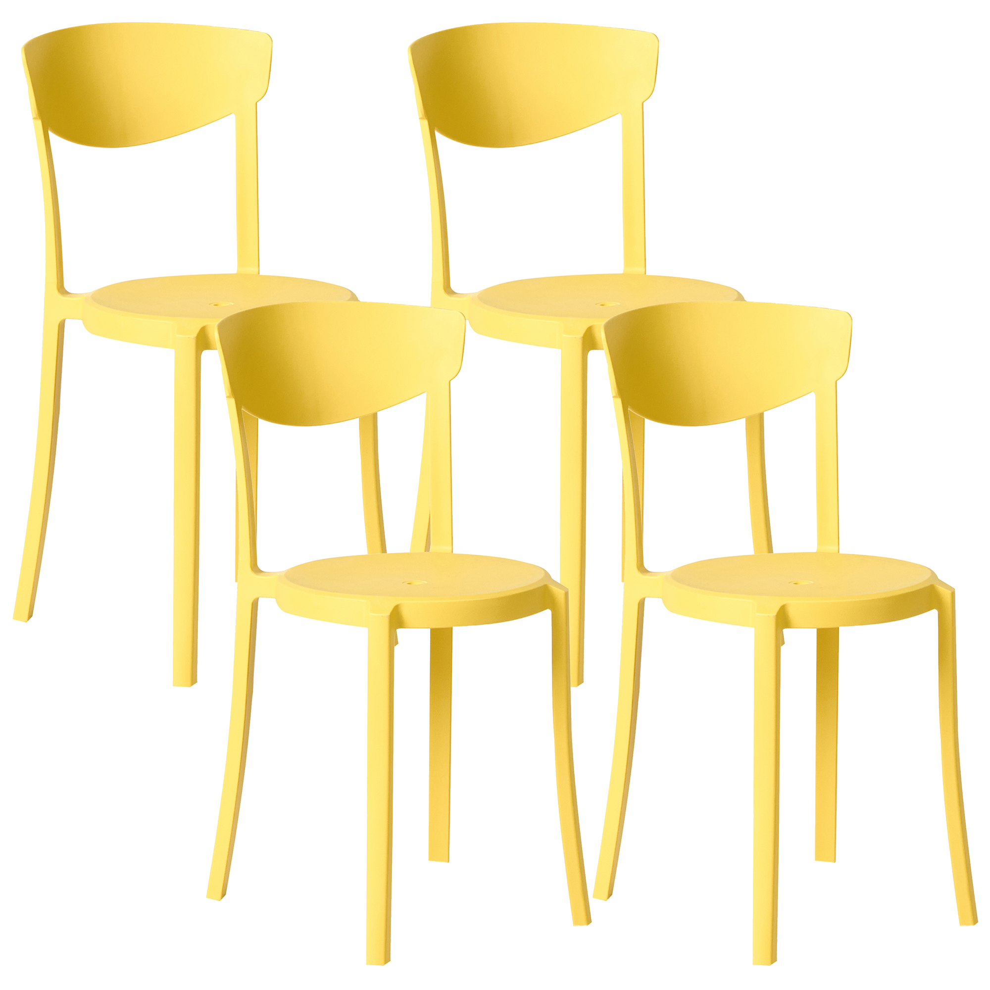 Set med 4 trädgårdsstolar VIESTE Gul