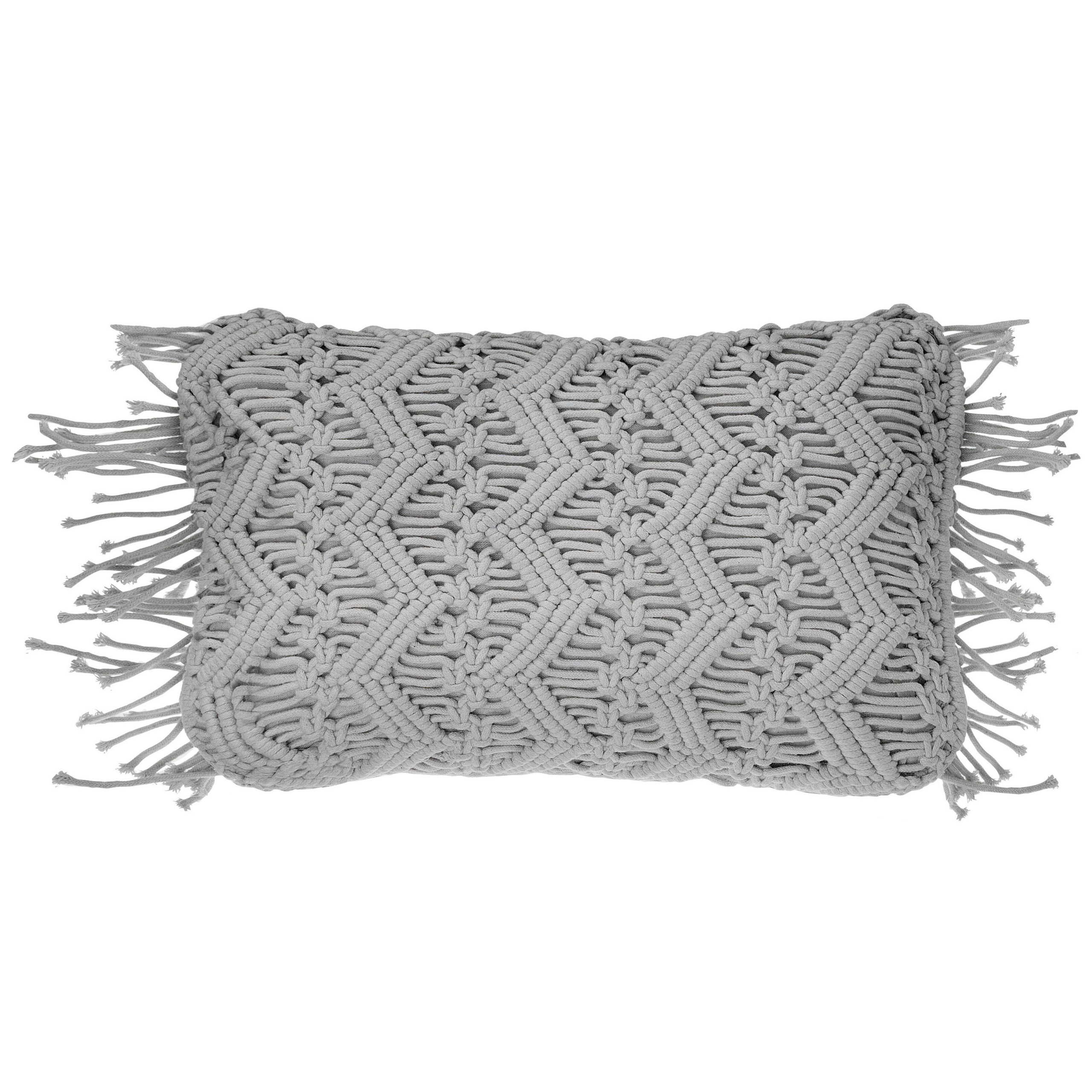 Prydnadskudde KIRIKKALE 30 x 45 cm Bomull Grå Geometriskt tryck