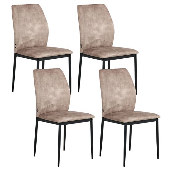 Set med 4 matstolar ROCHEPORT Taupe