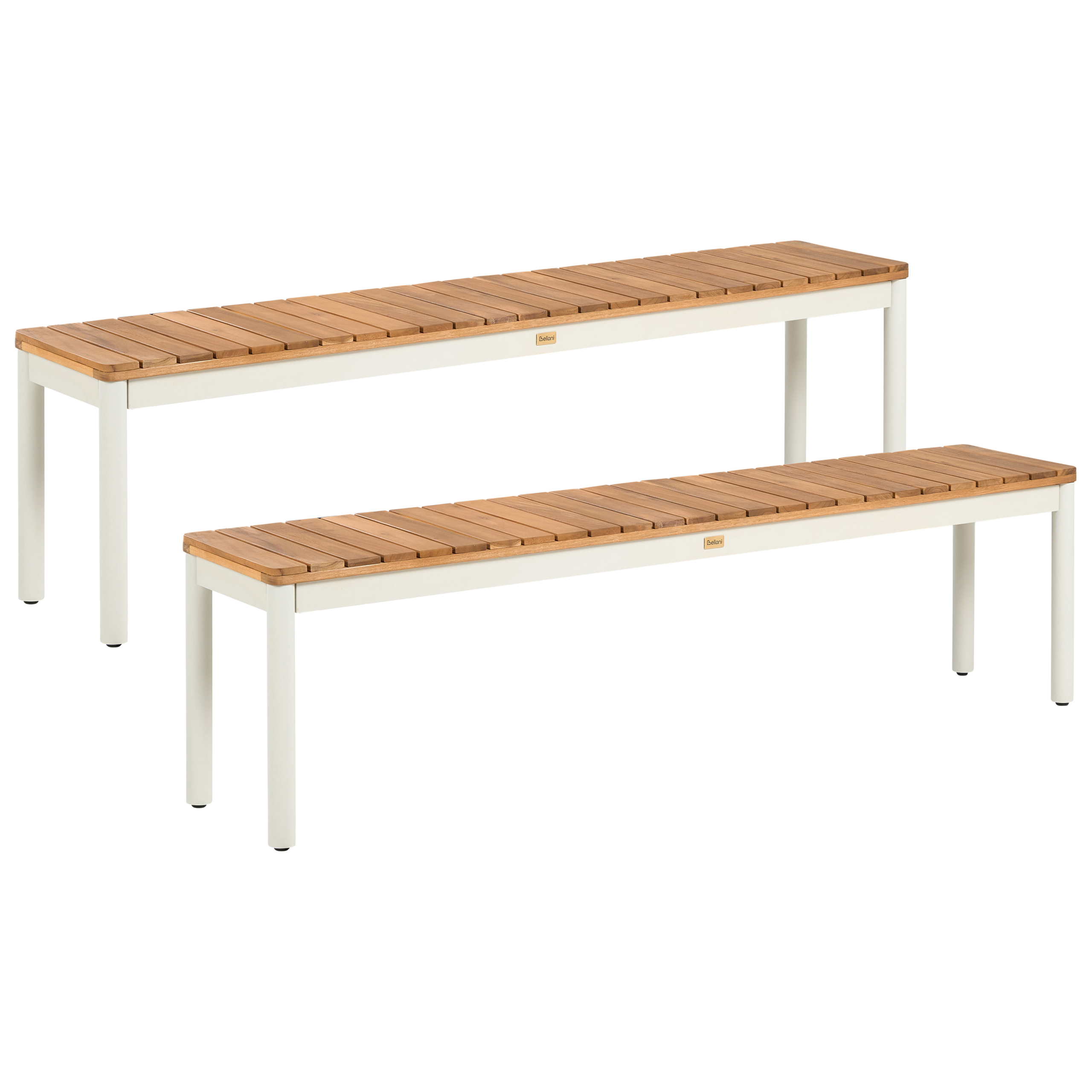 Set med 2 trädgårdsbänkar CORRICELLA 163 cm Akaciaträ Brun