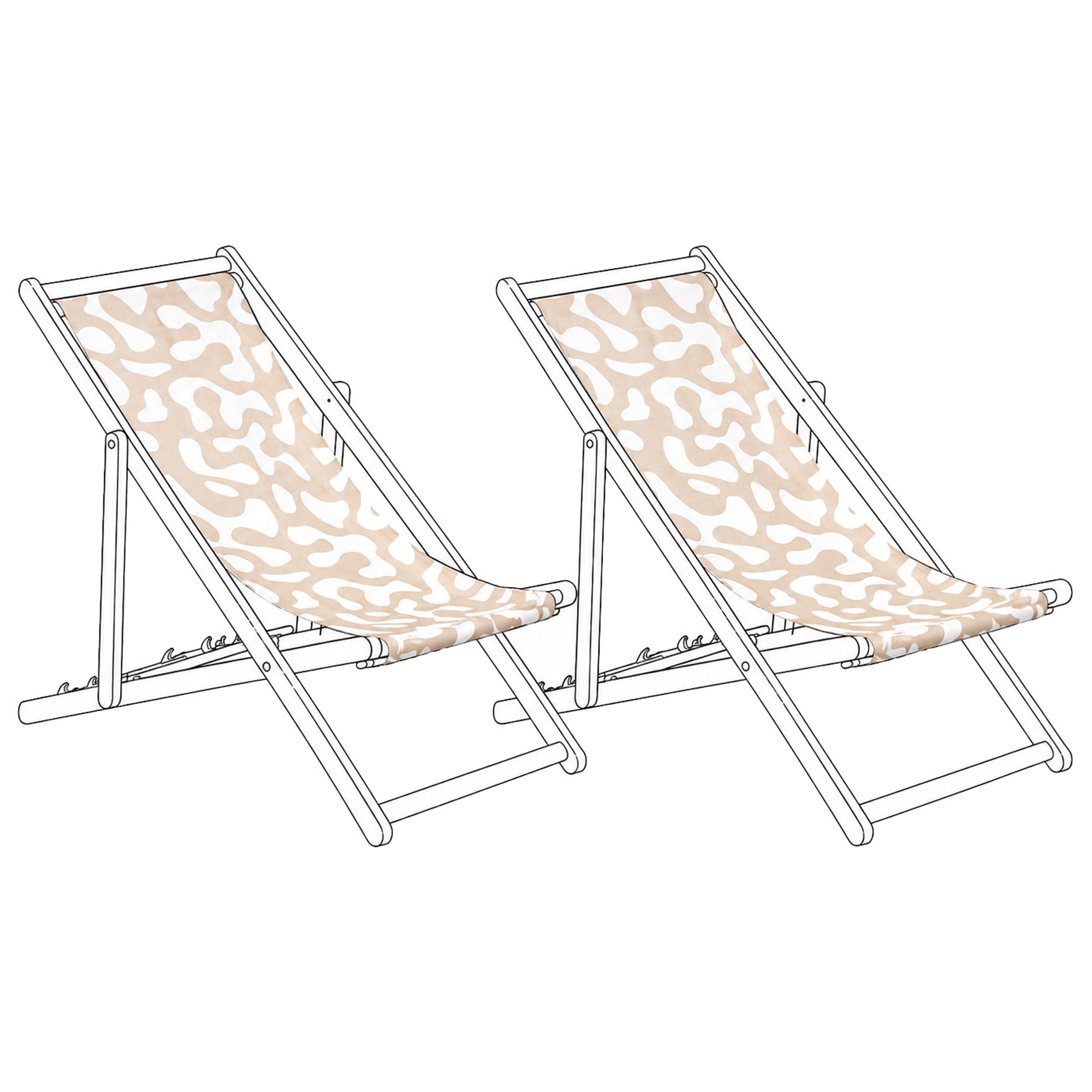 Set med 2 ersättningstyger för solstol ANZIO/AVELLINO 113 x 44 cm Beige