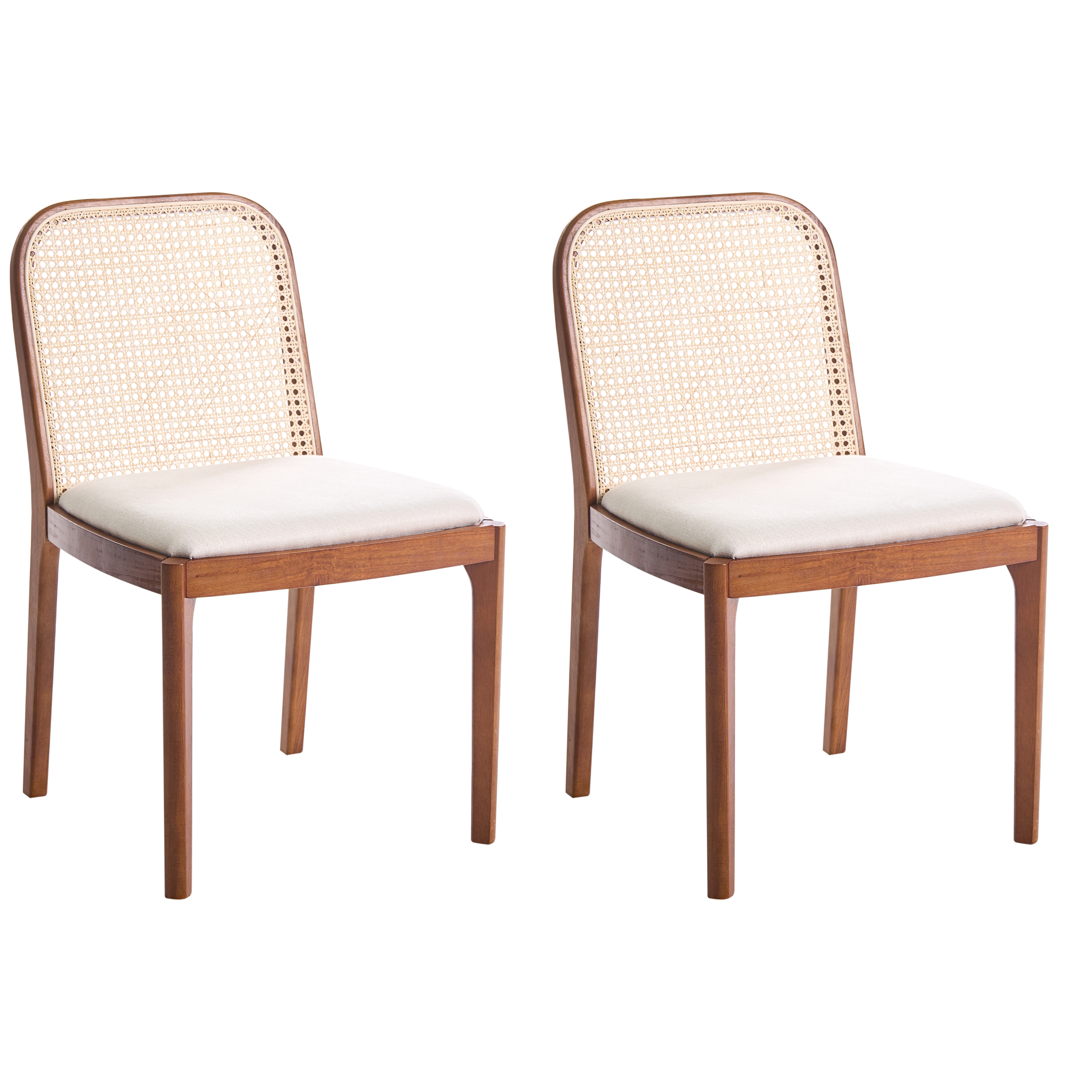 Set med 2 matstolar EDINA Brun/ Beige
