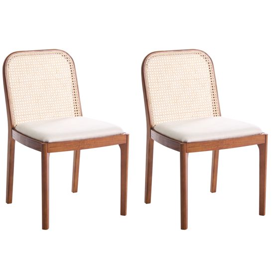 Set med 2 matstolar EDINA Brun/ Beige