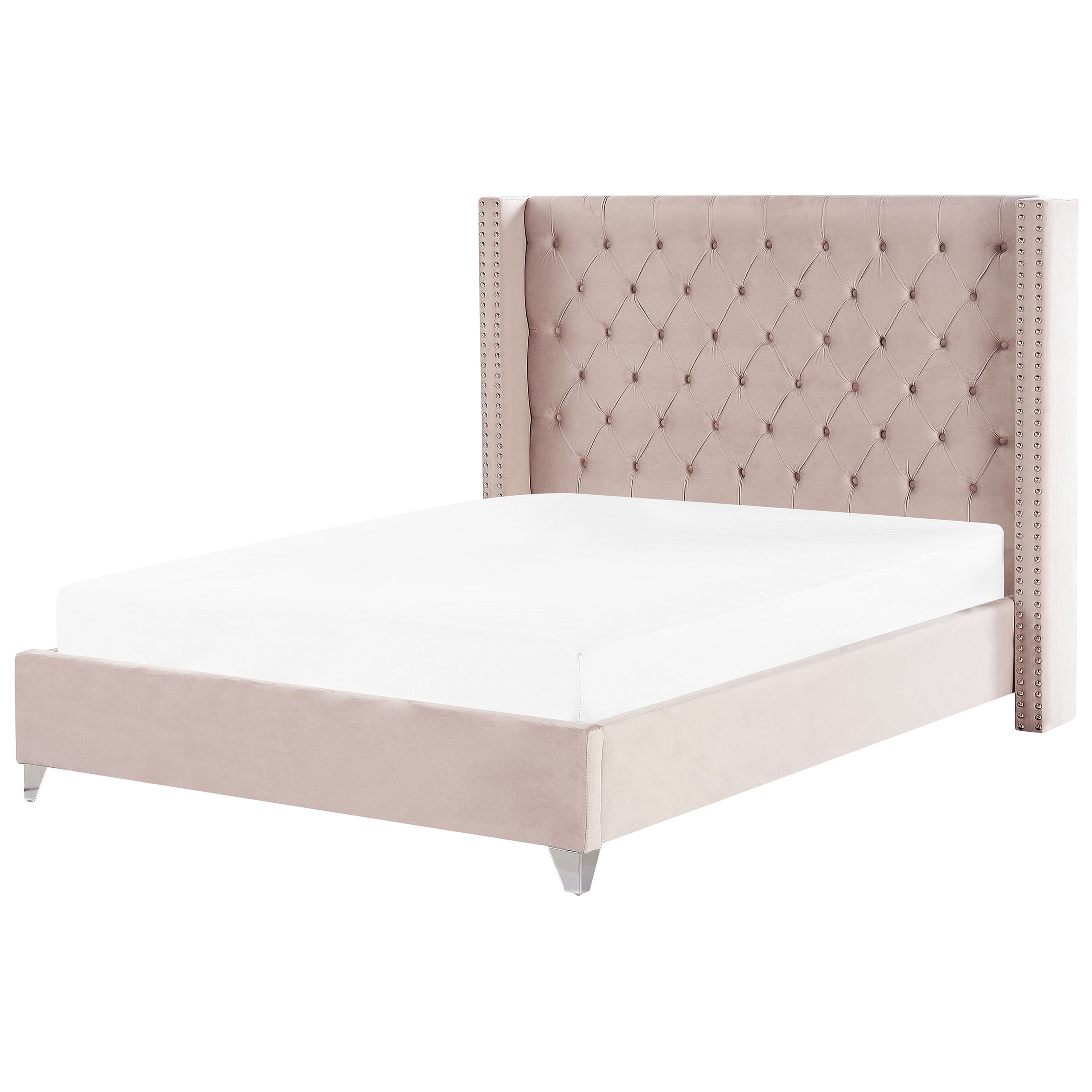 Säng med lamellram Sammet LUBBON 180 x 200 cm Pastellrosa
