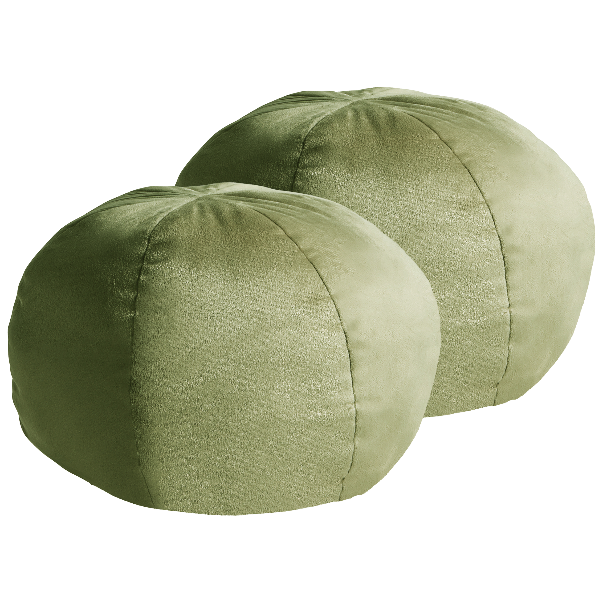 Set med 2 prydnadskuddar SALVIA 33 x 33 cm Sammet Olivgrön Monokromt