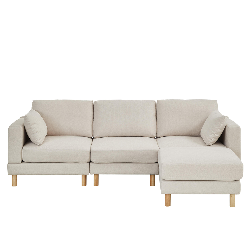 Hörnsoffa 235×152×78 cm, L-soffa, beige