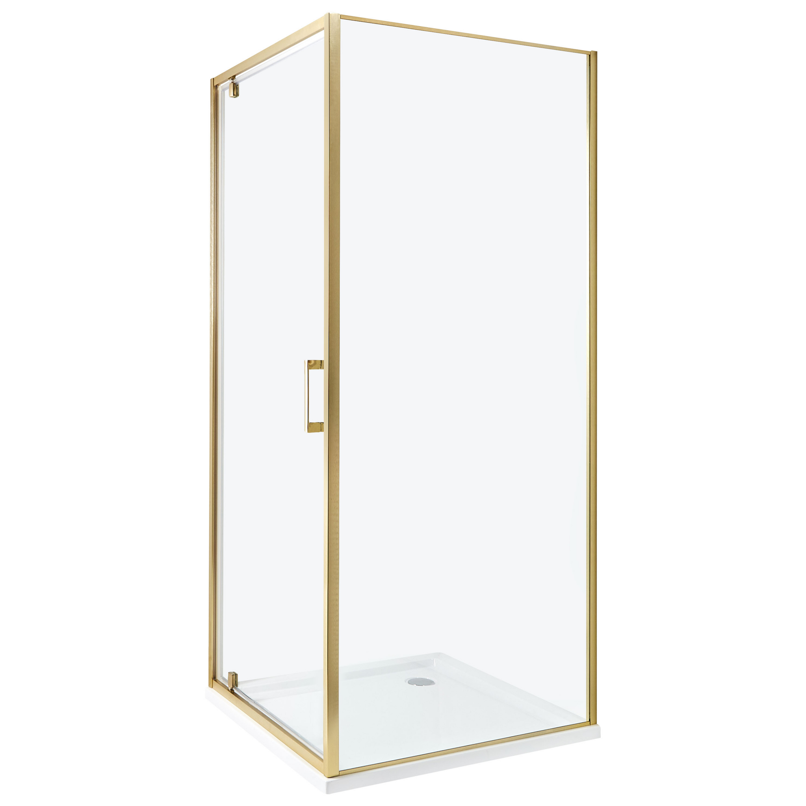 Duschväggar DARLI 800 x 800 x 1850 mm Guld