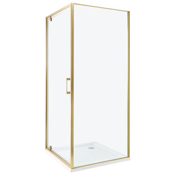 Duschväggar DARLI 800 x 800 x 1850 mm Guld