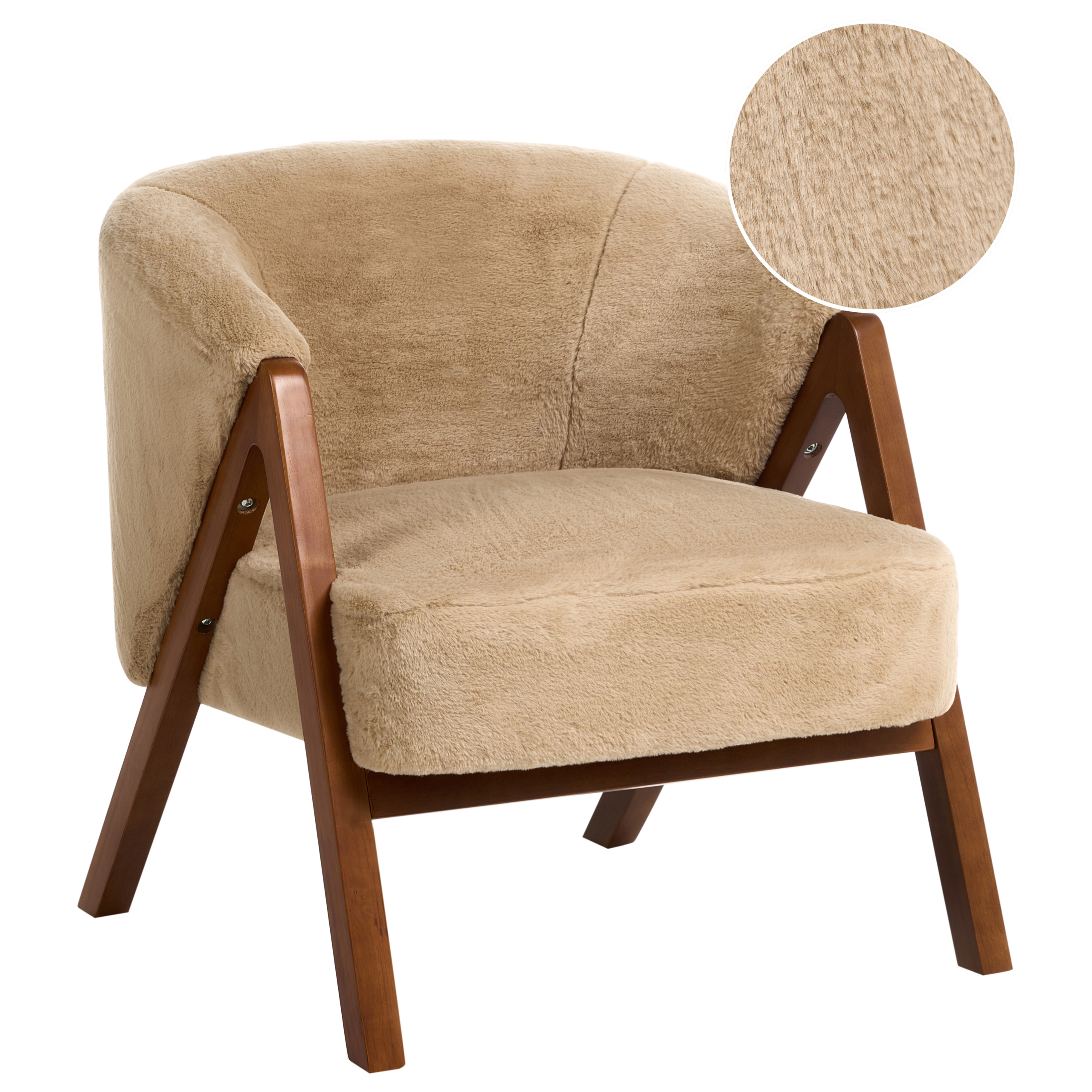 Fåtölj SKEI Fuskpäls Beige