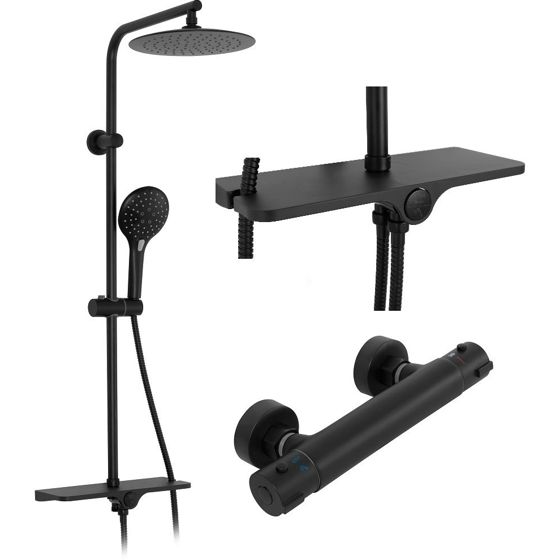 REA Duschset MIKE Svart, 52x27,5x98,5cm