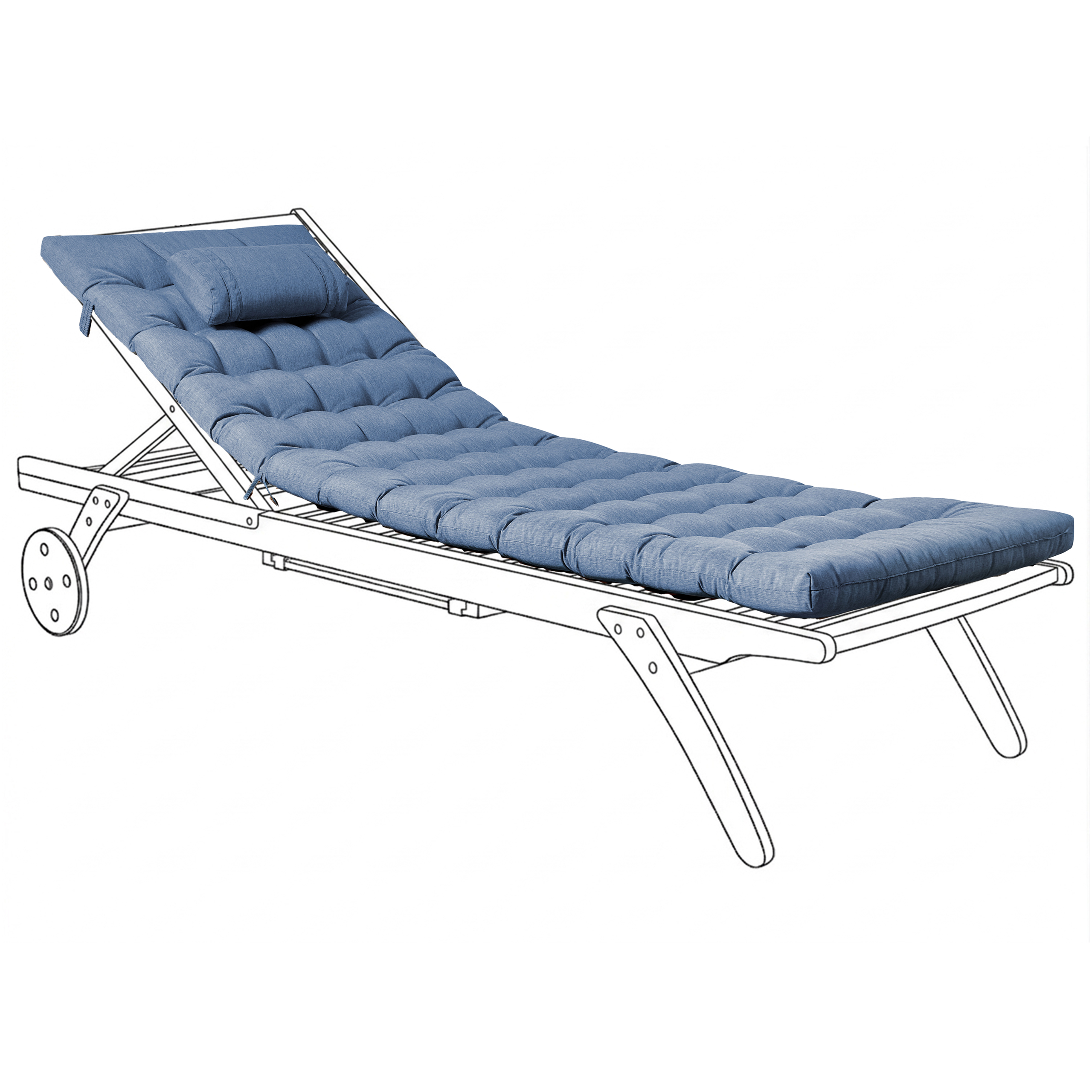 Dyna för solstol CESANA PREMIUM 192 x 56 cm Blå