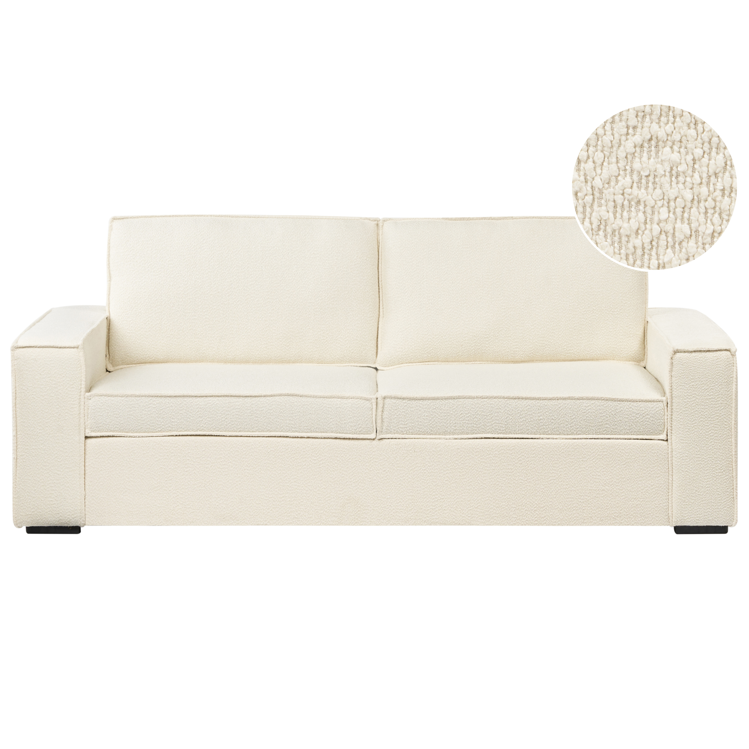 Bäddsoffa 3-sits VUOKATTI Bouclé Off-White
