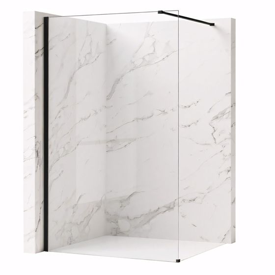 REA Duschvägg Flexi Transparent 80 Svart, 120x80x195cm