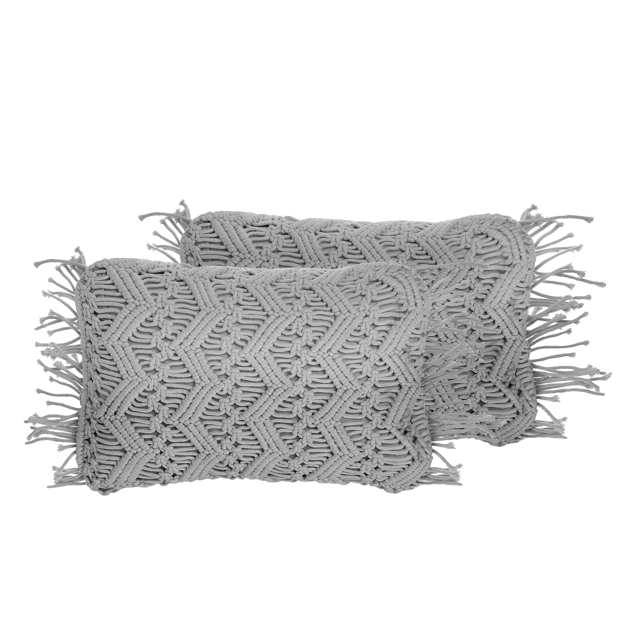 Set med 2 prydnadskuddar KIRIKKALE 30 x 45 cm Bomull Grå Geometriskt tryck