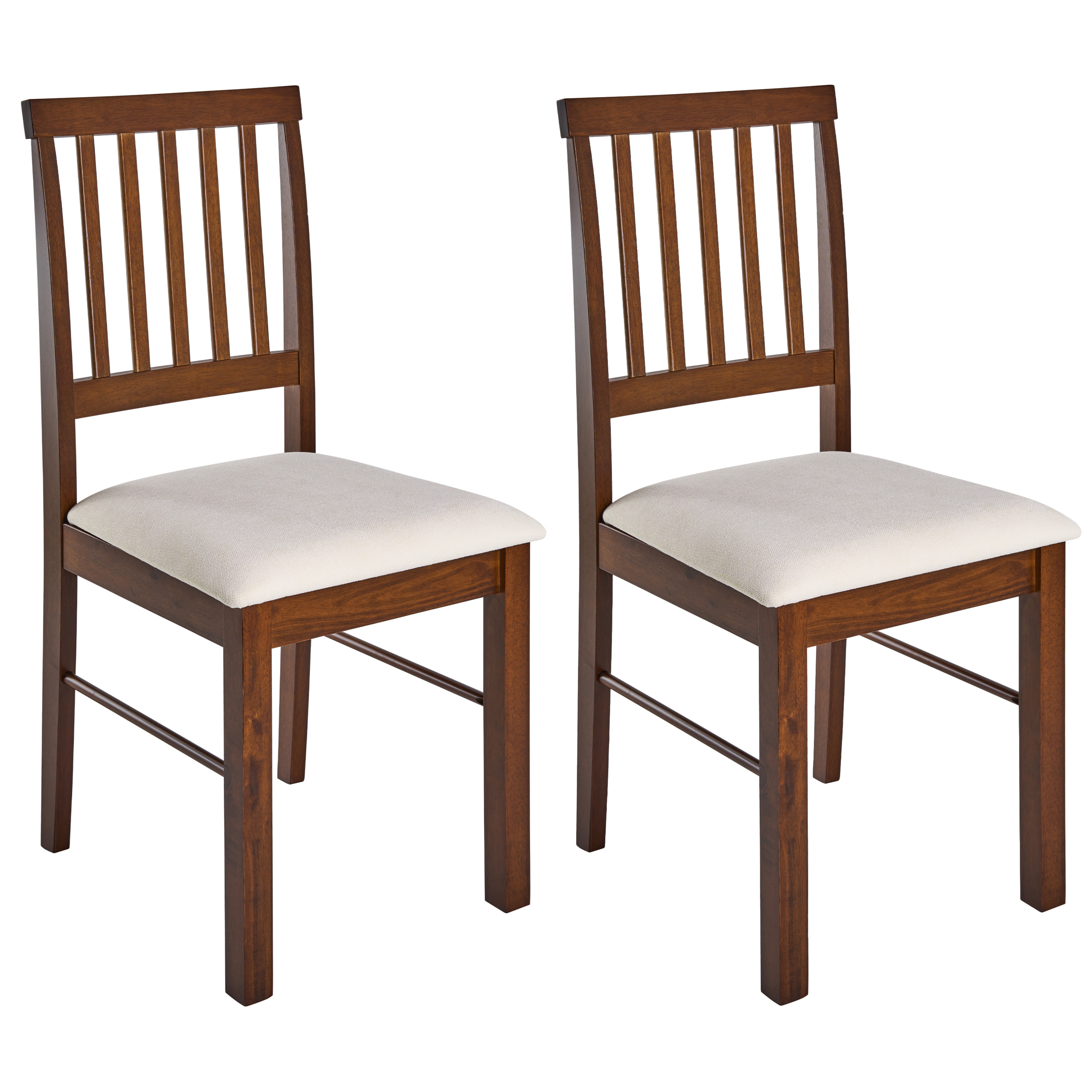 Set med 2 matstolar ORONO Trä Mörkbrun/ Ljusbeige