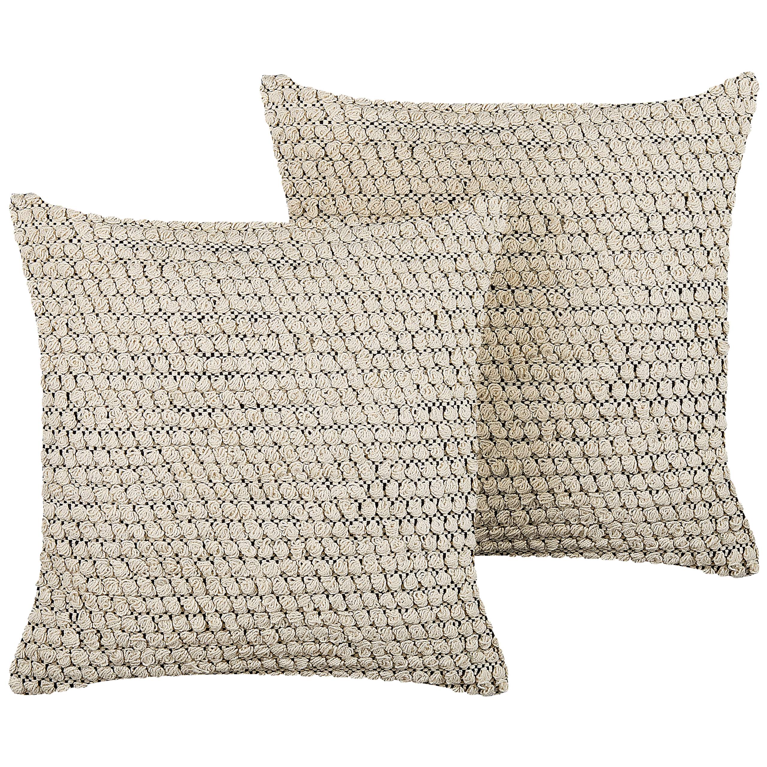 Set med 2 prydnadskuddar HOWEA 45 x 45 cm Bomull Beige Geometriskt tryck