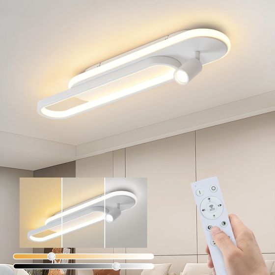 NETTLIFE modern vit dimbar LED-taklampa med en takspotlight