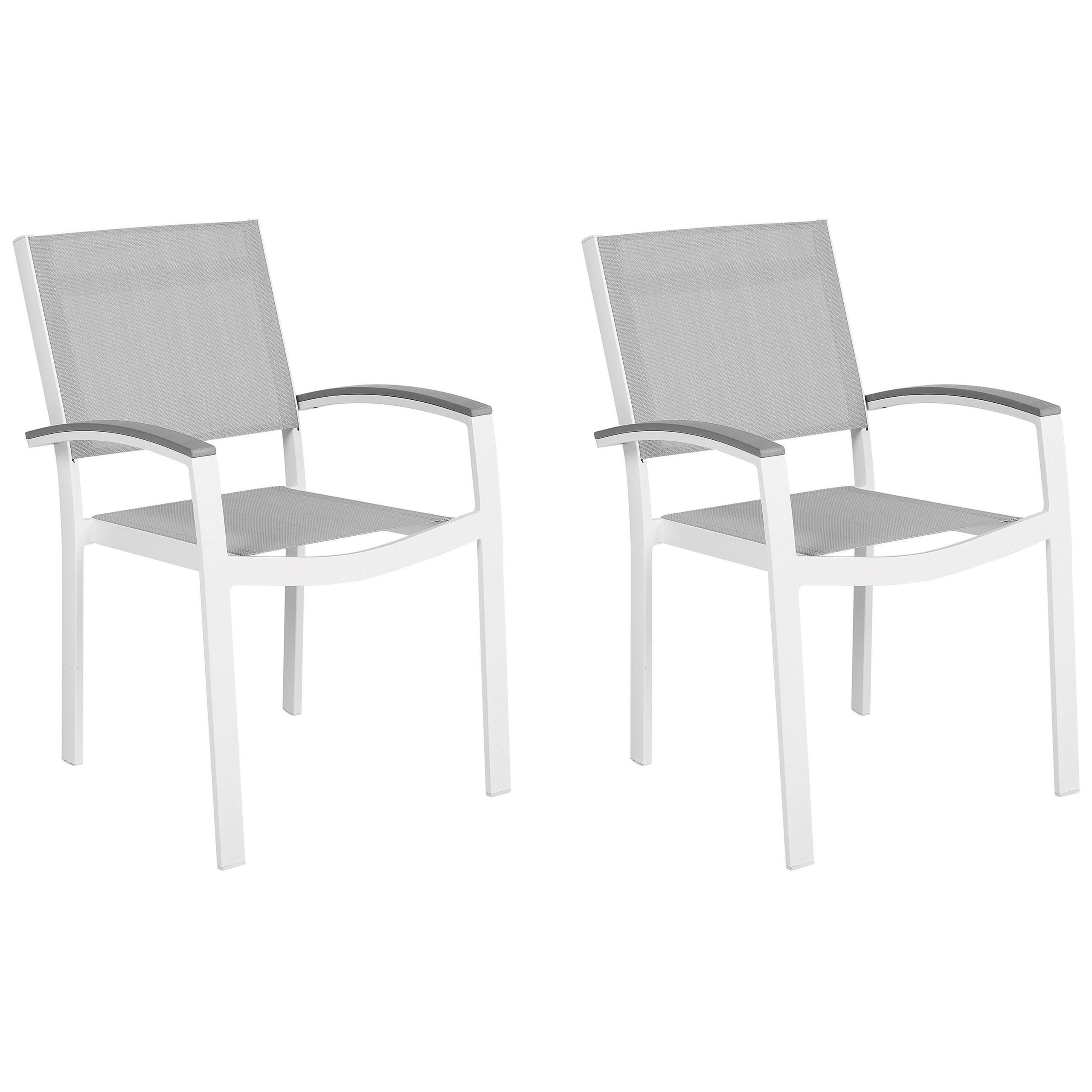 Set med 2 trädgårdsstolar PERETA Metall Grå