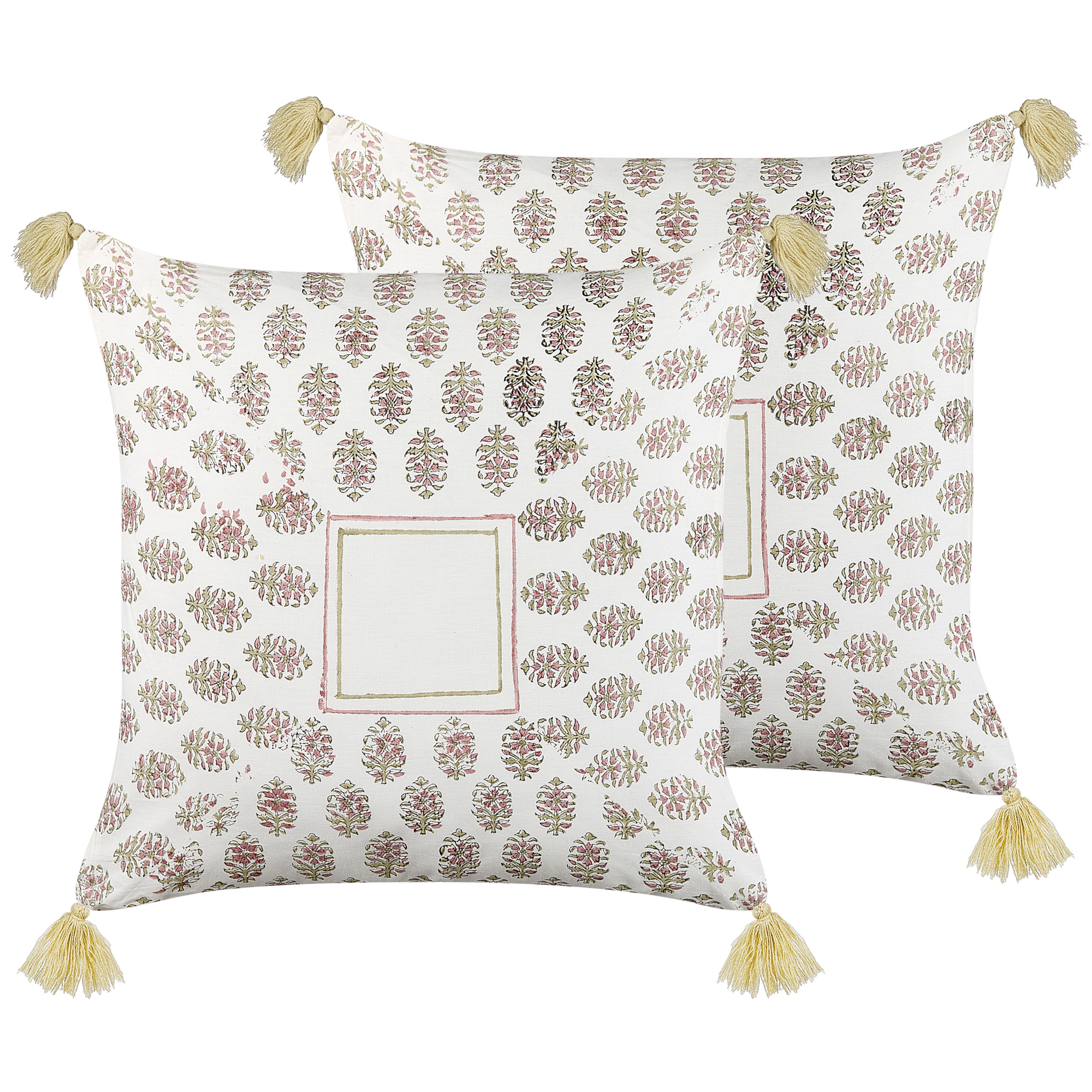 Set med 2 prydnadskuddar SETOSA 45 x 45 cm Bomull Flerfärgad Geometriskt tryck