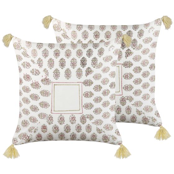 Set med 2 prydnadskuddar SETOSA 45 x 45 cm Bomull Flerfärgad Geometriskt tryck