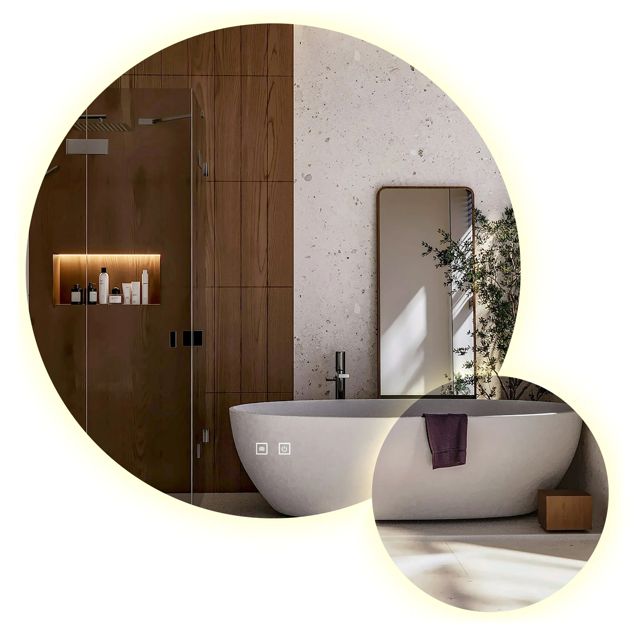 REA spegel R-9045 LED Transparent 2x90x90cm