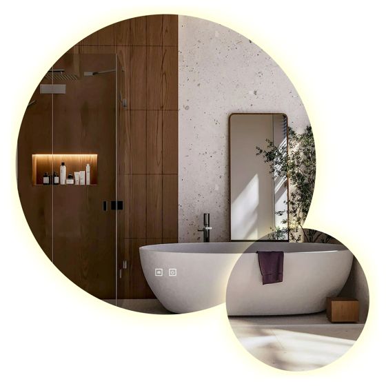 REA spegel R-9045 LED Transparent 2x90x90cm