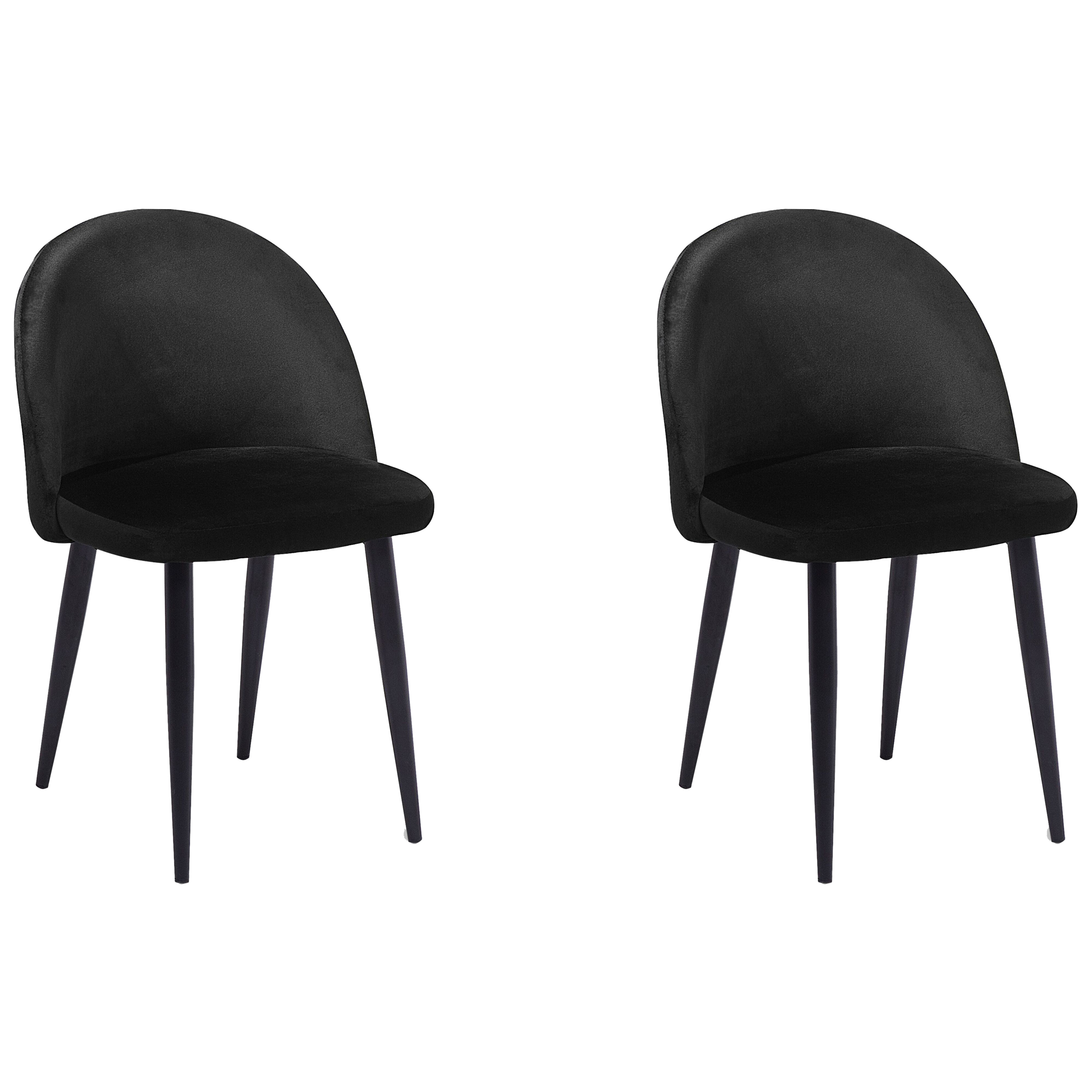 Set med 2 matstolar VISALIA Sammet Svart